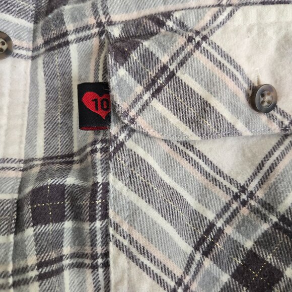 Body 10der Hooded Flannel Shirt - High-Low Hem, 2X - Picture 6 of 8